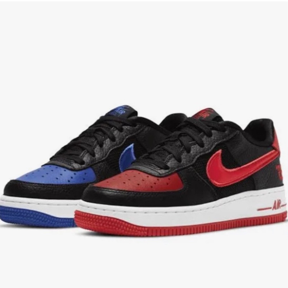 Nike Air Force 1 LV8 GS Black Chile Red Racer Blue Size 6.5Y Sneakers